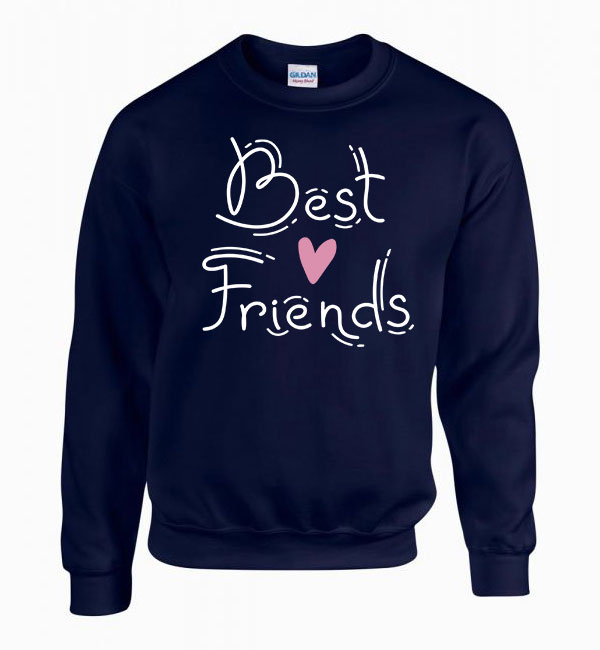 best friends bff barátság Sötétkék Férfi Pulóver