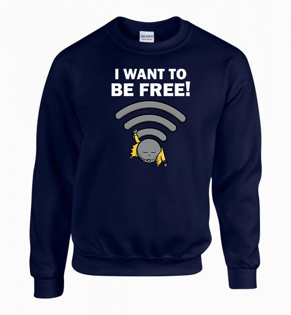 wifi humor freddie mercury Sötétkék Férfi Pulóver