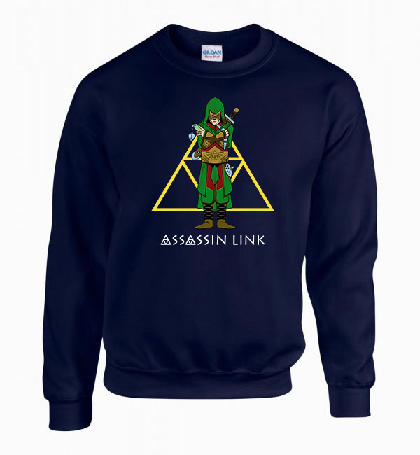 assasin creed zelda link Sötétkék Férfi Pulóver