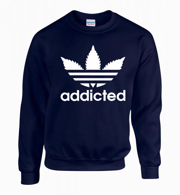 kanabisz cannbis addicted Sötétkék Férfi Pulóver