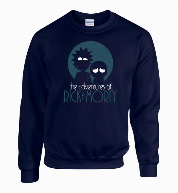 rick és morty Sötétkék Férfi Pulóver