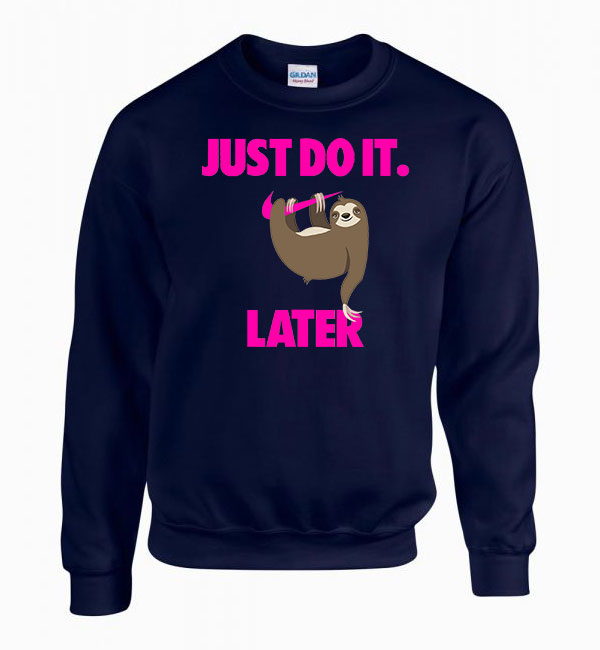 lajhár just do it later Sötétkék Férfi Pulóver