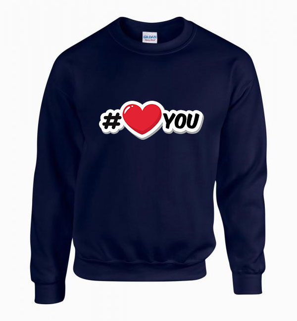 i love you Sötétkék Férfi Pulóver