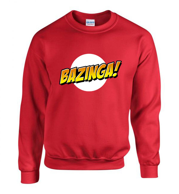 agymenők bazinga sheldon big bang theory Piros Férfi Pulóver