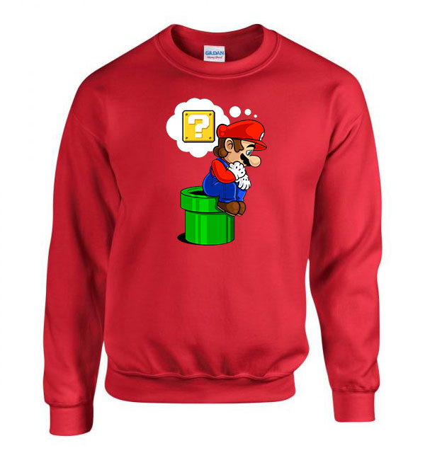 super mario Piros Férfi Pulóver