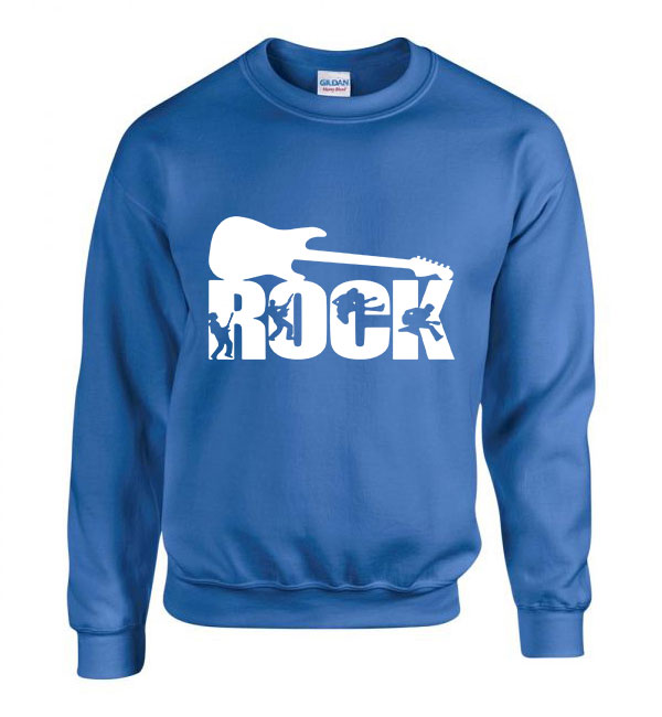 rock gitár gitáros Kék Férfi Pulóver
