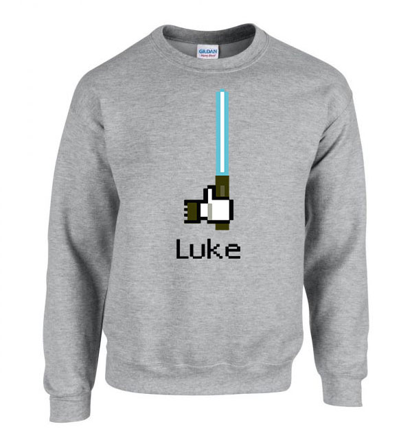 luke skywalker star wars facebook like humor Sportszürke Férfi Pulóver