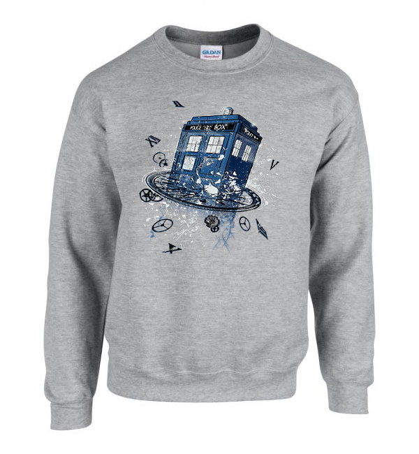 tardis dr who ki vagy doki Sportszürke Férfi Pulóver