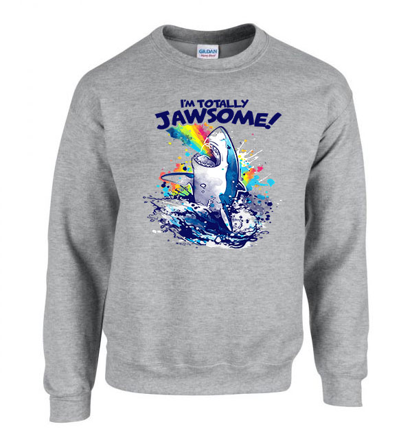Jawsome cápa cápás Sportszürke Férfi Pulóver