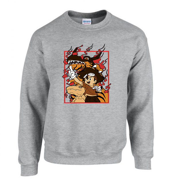 agumon digimon tai Sportszürke Férfi Pulóver