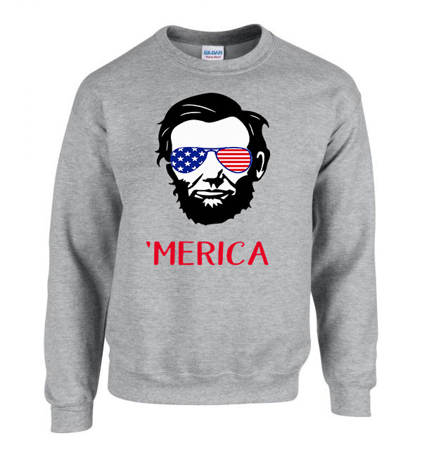 america amerika abraham lincoln Sportszürke Férfi Pulóver