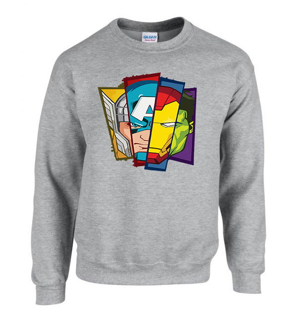 avengers bosszúállók thor iron man hulk amerika kapitány vasember Sportszürke Férfi Pulóver