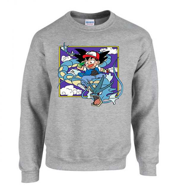 dragon ball gyarados son goku Sportszürke Férfi Pulóver