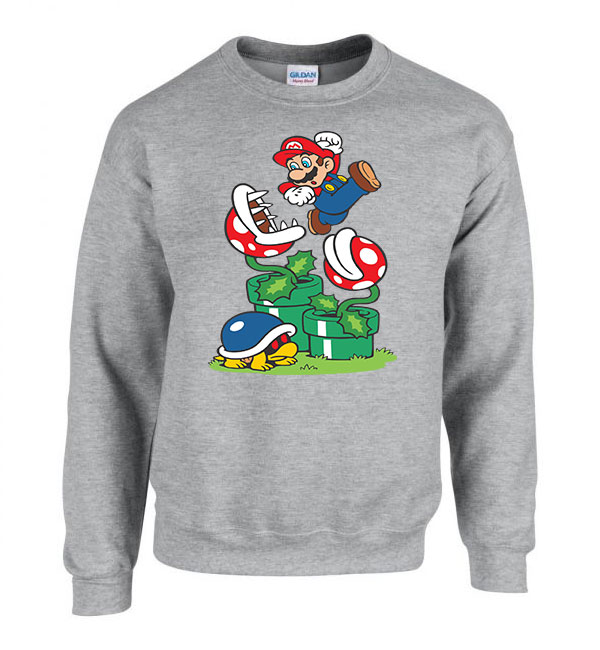 super mario Sportszürke Férfi Pulóver