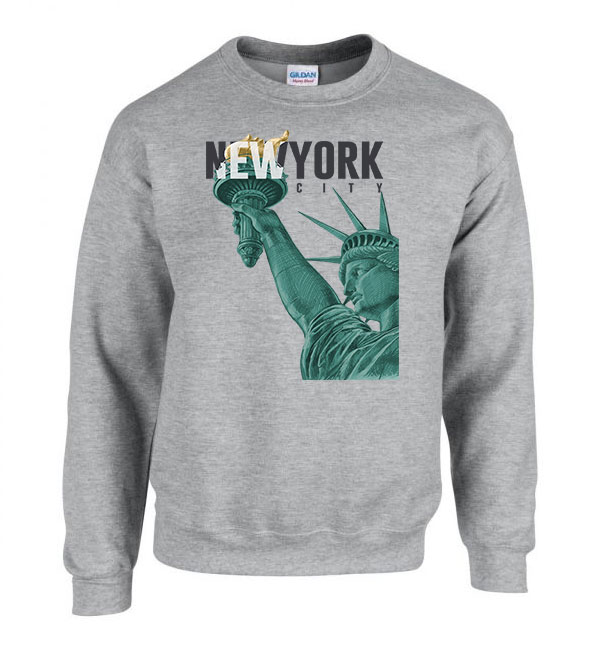 new york city szabadságszobor Sportszürke Férfi Pulóver