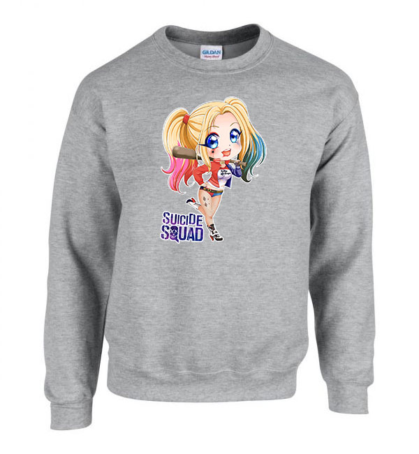 Harley Quinn Chibi Sportszürke Férfi Pulóver