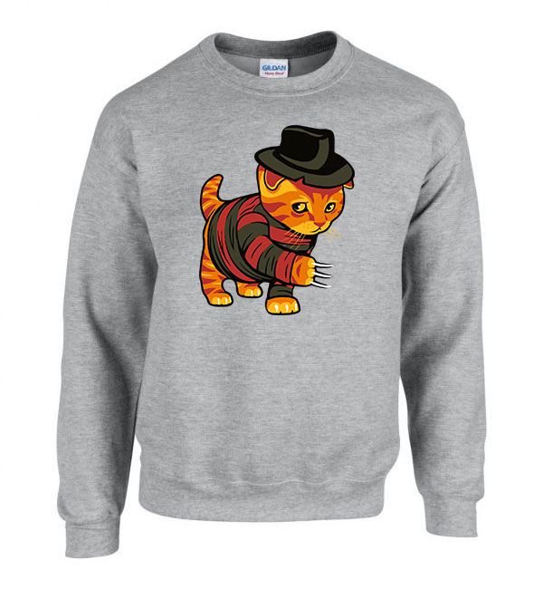Freddy Krueger Macska Sportszürke Férfi Pulóver