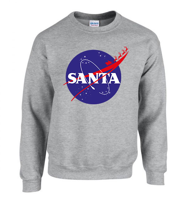 Santa Mikulás Karácsony nasa Sportszürke Férfi Pulóver