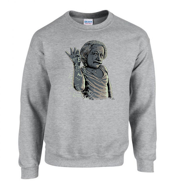 albert einstein Sportszürke Férfi Pulóver