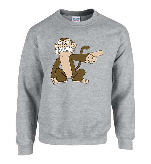 Family Guy Evil Monkey Gonosz Majom Sportszürke Férfi Pulóver