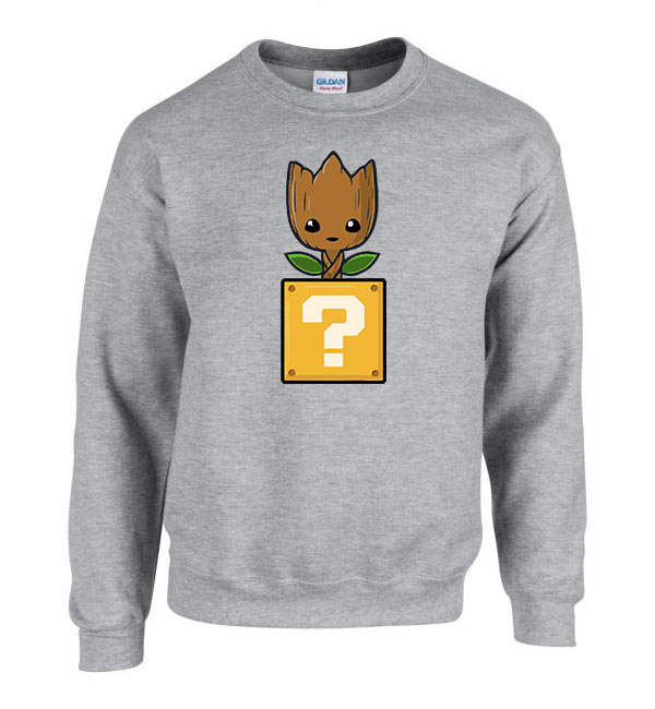 groot super mario Sportszürke Férfi Pulóver