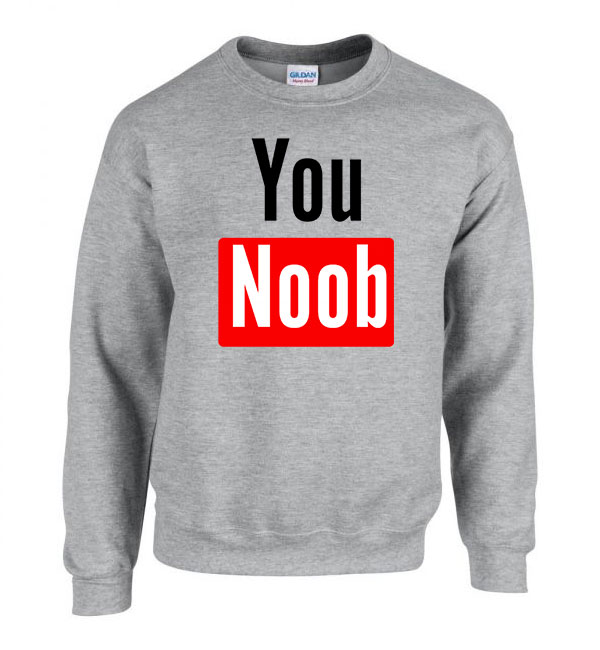 youtube you noob Sportszürke Férfi Pulóver