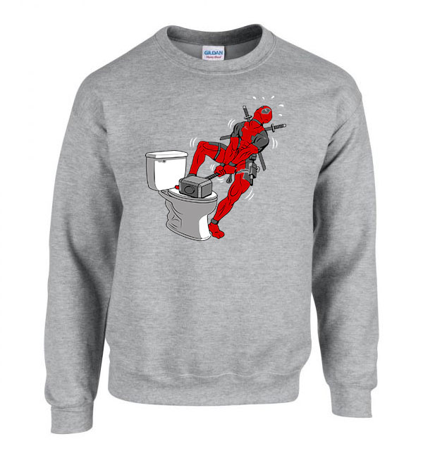 deadpool thor mjolnir kalapács humor Sportszürke Férfi Pulóver