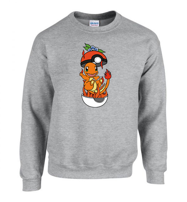 pokemon charmander Sportszürke Férfi Pulóver