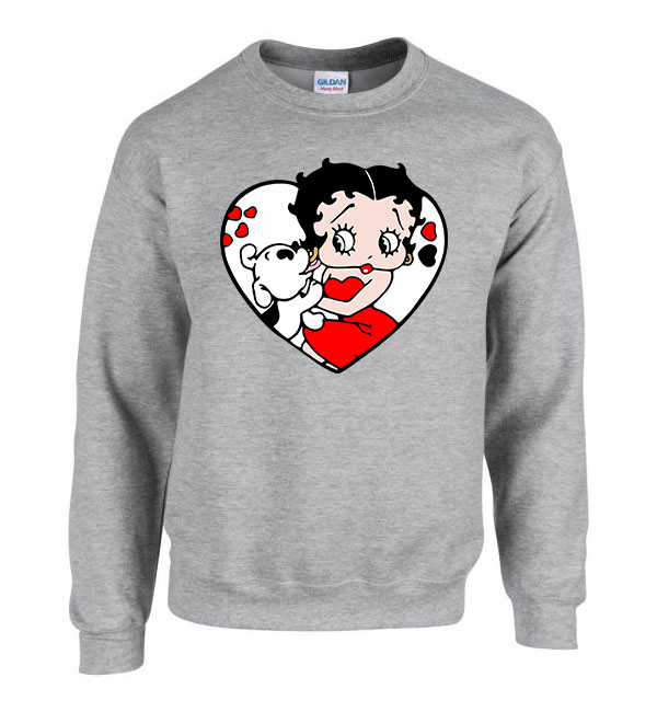 betty boop Sportszürke Férfi Pulóver