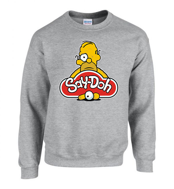 humor homer simpson play doh gyúrma Sportszürke Férfi Pulóver