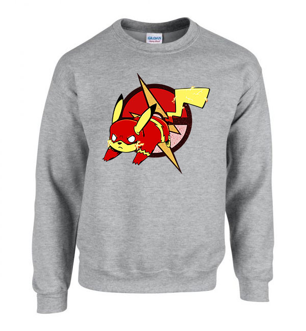 flash pikachu pokemon Sportszürke Férfi Pulóver