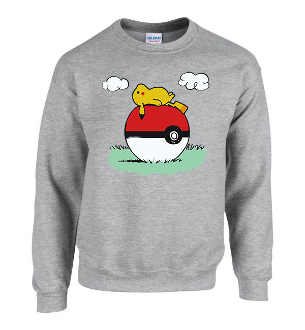 Pikachu Pokemon Snoopy Sportszürke Férfi Pulóver