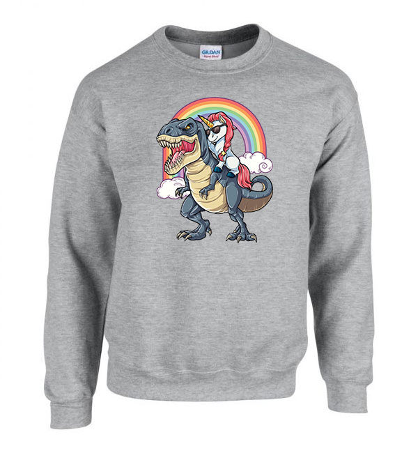 unikornis t-rex Sportszürke Férfi Pulóver