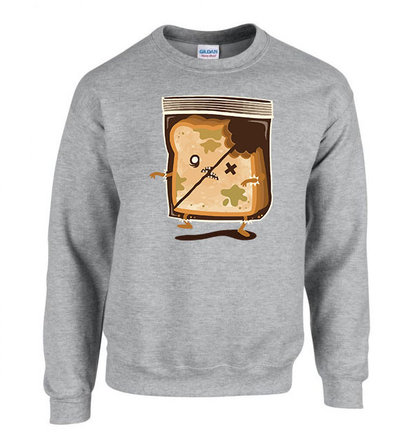 walking bread kenyér zombi humor Sportszürke Férfi Pulóver