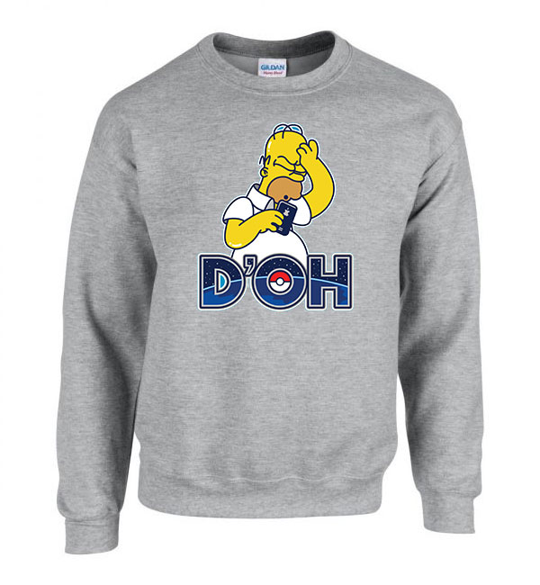 pokemon go homer simpson Sportszürke Férfi Pulóver