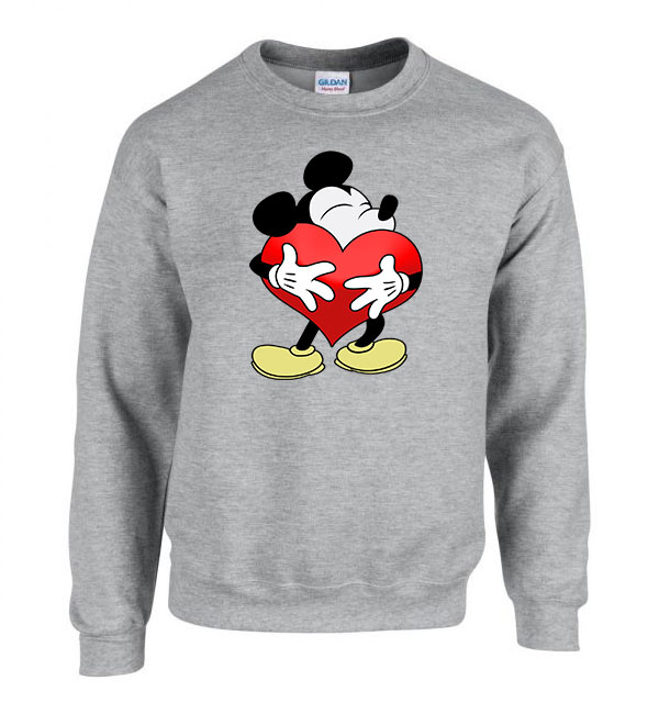 Mickey Egér Love Sportszürke Férfi Pulóver