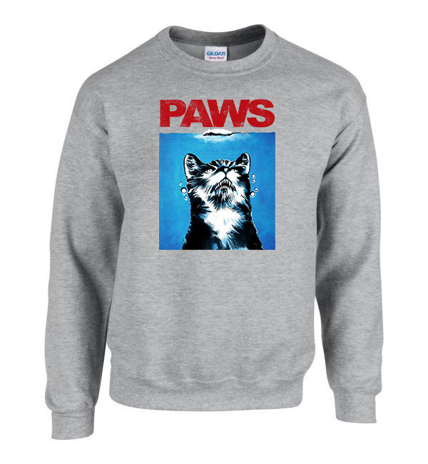 paws macsa macskás cica Sportszürke Férfi Pulóver