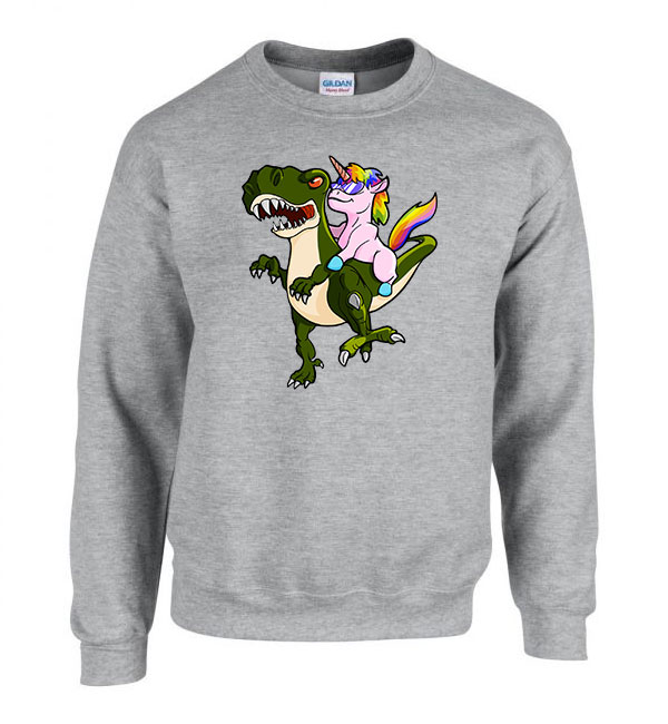 unikornis t-rex Sportszürke Férfi Pulóver
