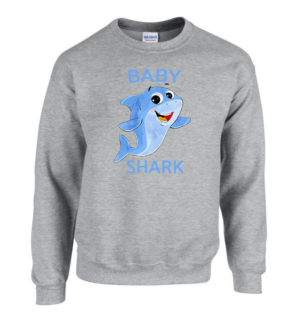 baby shark cápa Sportszürke Férfi Pulóver