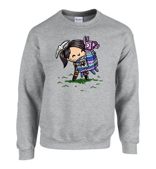 loom láma fortnite Sportszürke Férfi Pulóver