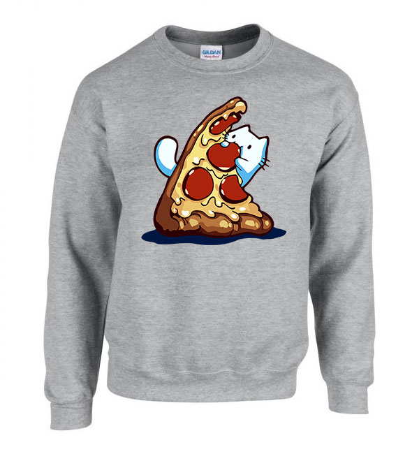 pizza szerető macska Sportszürke Férfi Pulóver