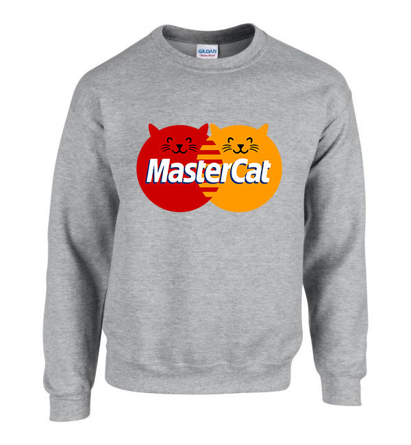 master cat macska macskás cica cicás Sportszürke Férfi Pulóver