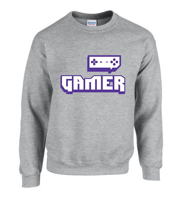 twitch gamer Sportszürke Férfi Pulóver