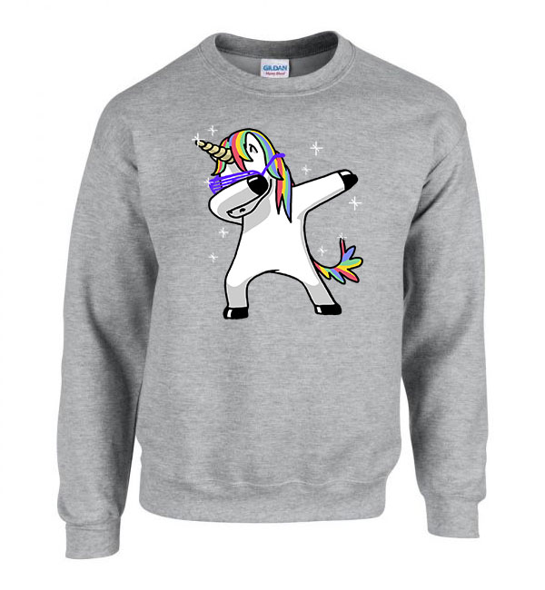unikornis dabbing unicorn Sportszürke Férfi Pulóver