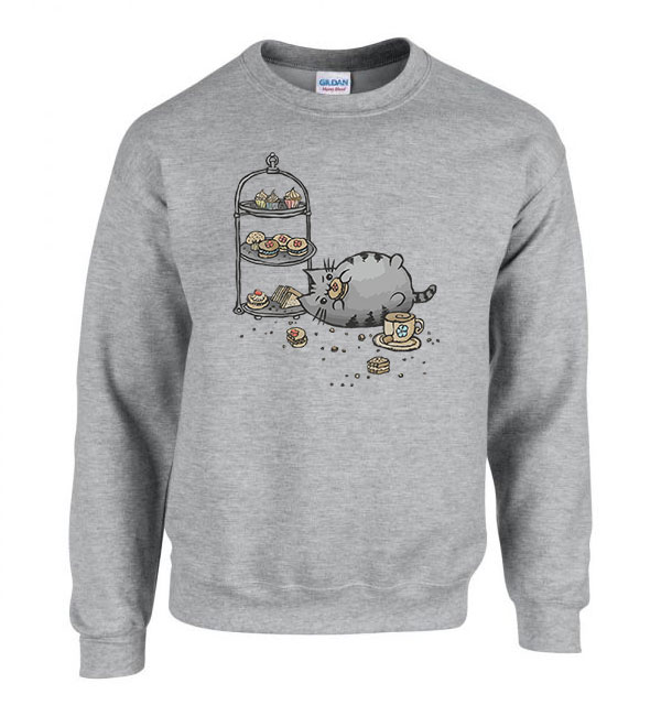 pusheen macska macskás cica cicás Sportszürke Férfi Pulóver