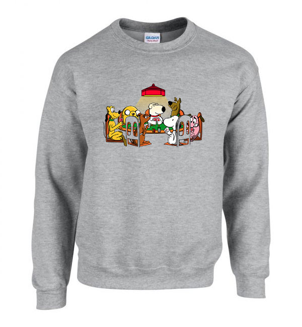 snoopy brian scooby doo pluto bátor a gyáva kutya kutyás Sportszürke Férfi Pulóver