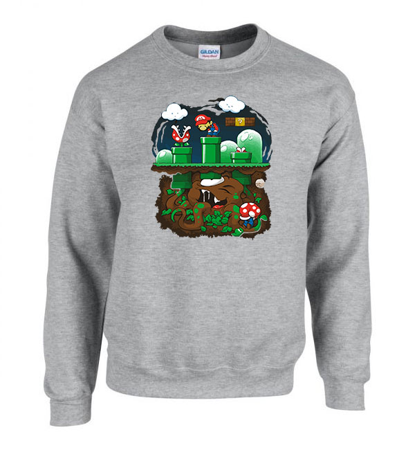 super mario Sportszürke Férfi Pulóver