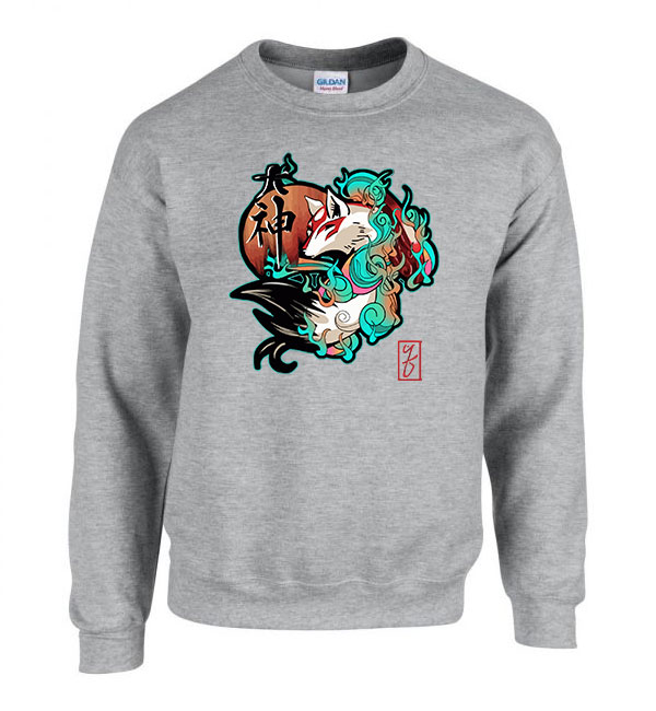 kitsune kicune Sportszürke Férfi Pulóver