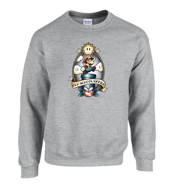 super mario Sportszürke Férfi Pulóver