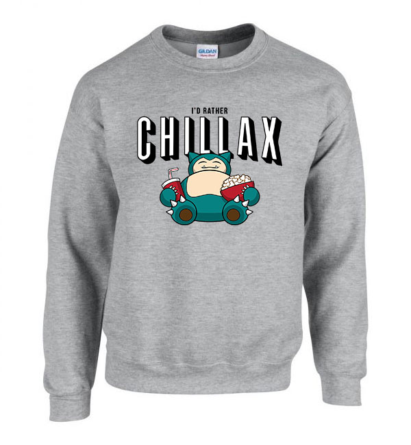 snorlax chillax Sportszürke Férfi Pulóver